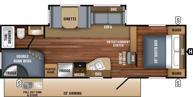 Floorplan for 2018 JAYCO JAY FLIGHT 27BHS