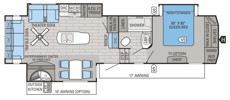 Floorplan for 2016 JAYCO EAGLE 317RLOK