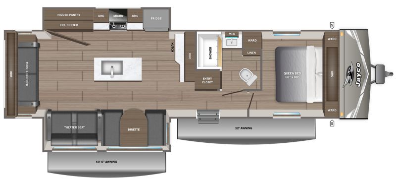 Floorplan for 2027 JAYCO JAY FLIGHT 290RLS