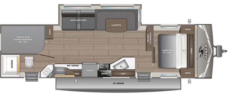 Floorplan for 2027 JAYCO JAY FLIGHT 280BHS