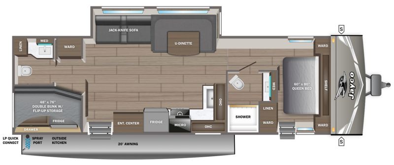 Floorplan for 2027 JAYCO JAY FLIGHT 330TBS