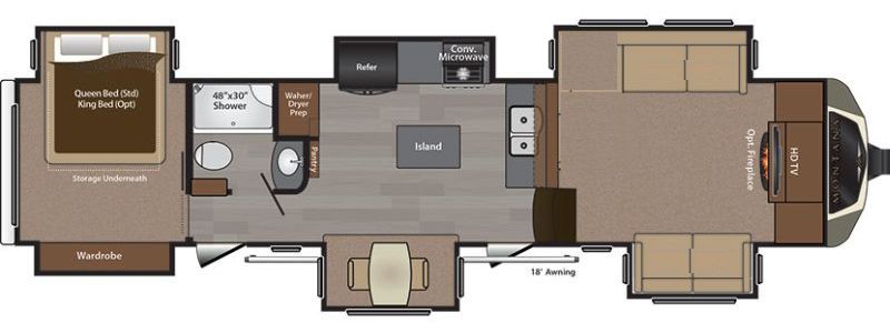 Floorplan for 2016 KEYSTONE MONTANA 3710FL