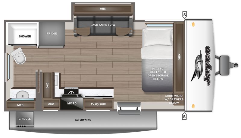 Floorplan for 2027 JAYCO JAY FEATHER AIR 16RB
