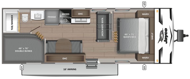 Floorplan for 2024 JAYCO JAY FLIGHT SLX 260BH