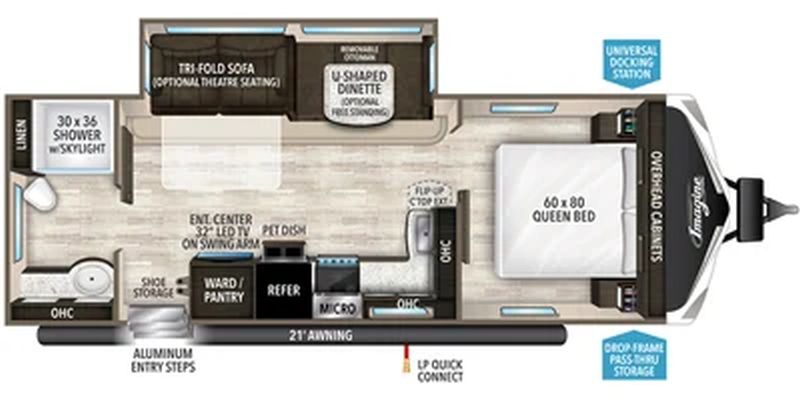 Floorplan for 2020 GRAND DESIGN IMAGINE 2600RB