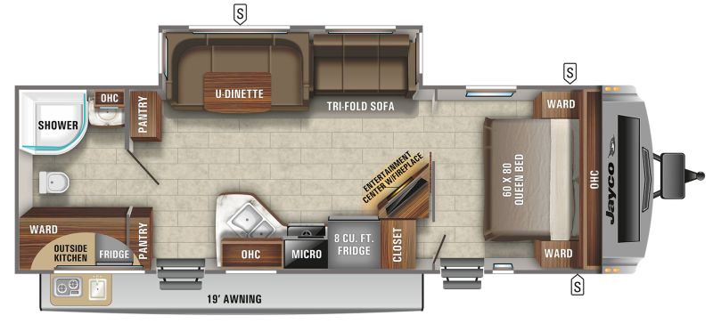 Floorplan for 2021 JAYCO WHITE HAWK 27RB