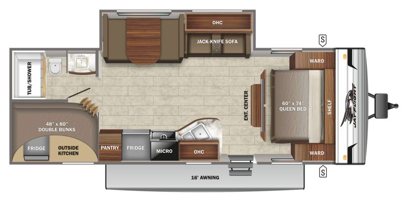 Floorplan for 2022 JAYCO JAY FLIGHT SLX 8 267BHS