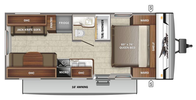 Floorplan for 2022 JAYCO JAY FLIGHT SLX 8 212QB