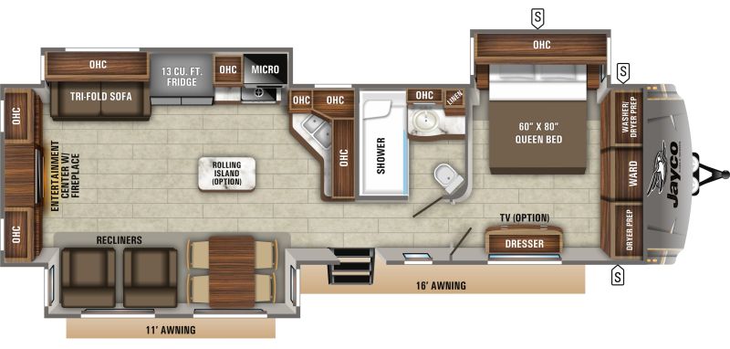 Floorplan for 2020 JAYCO EAGLE 338RETS