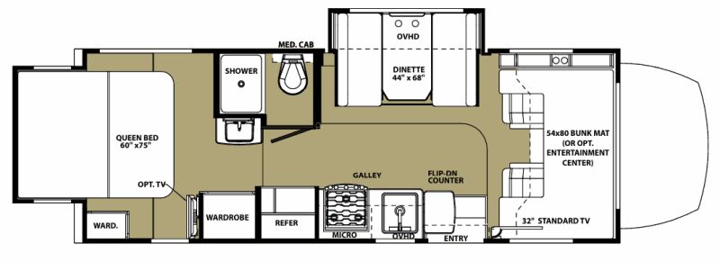 Floorplan for 2015 FOREST RIVER SUNSEEKER 2400R