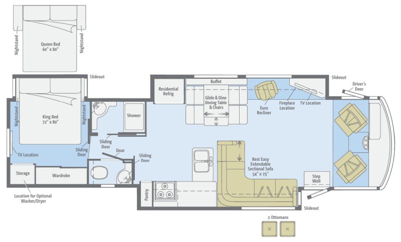 Floorplan for 2015 ITASCA SUNCRUISER 38Q
