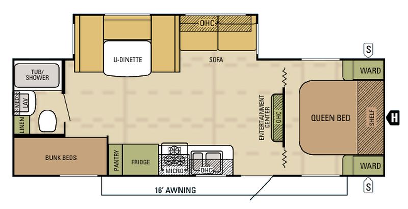 Floorplan for 2015 STARCRAFT AR-ONE MAXX 25BHS