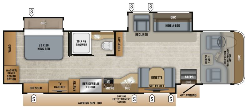 Floorplan for 2019 JAYCO PRECEPT PRESTIGE 36H