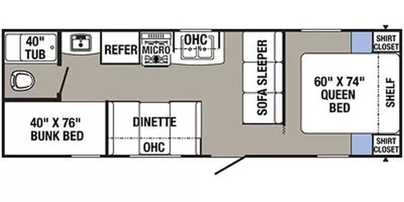Floorplan for 2016 PALOMINO PUMA 27FQC