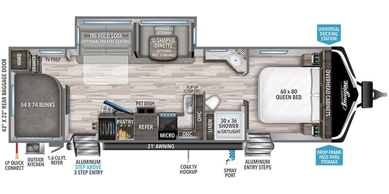 Floorplan for 2022 GRAND DESIGN IMAGINE 2910BH
