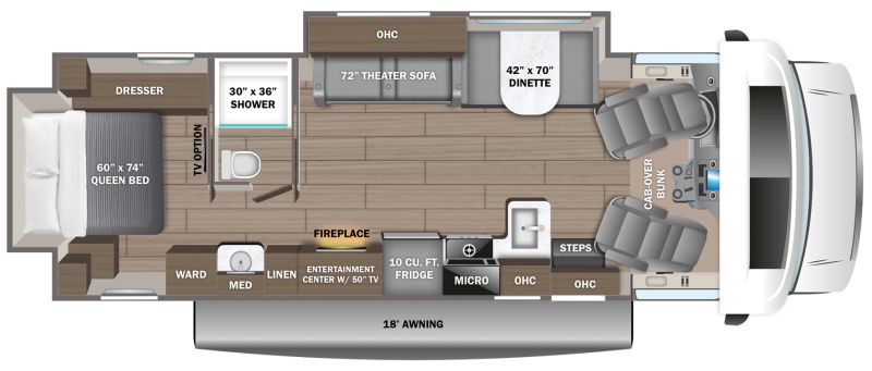 Floorplan for 2027 JAYCO GREYHAWK 30Z
