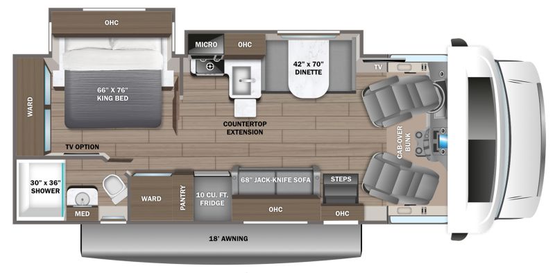 Floorplan for 2027 JAYCO GREYHAWK 27U