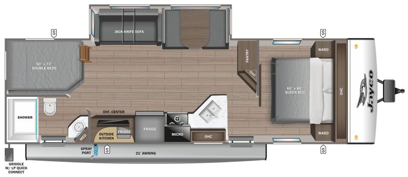 Floorplan for 2024 JAYCO JAY FEATHER 27BHB
