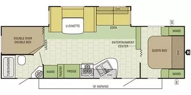 Floorplan for 2015 STARCRAFT AR-ONE MAXX 27BHS
