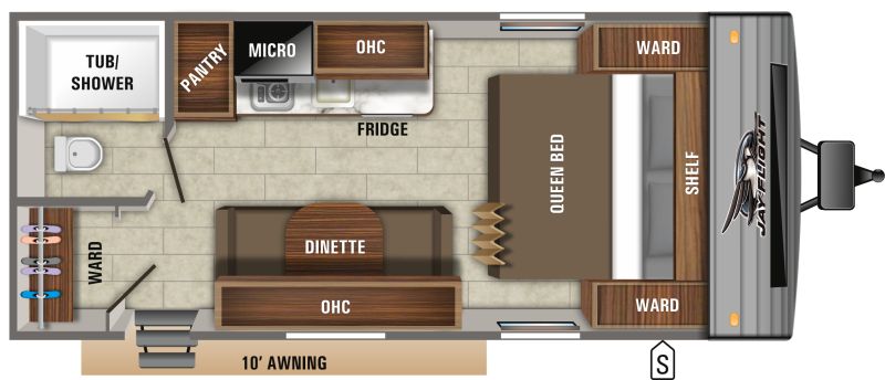 Floorplan for 2020 JAYCO JAY FLIGHT SLX 195RB