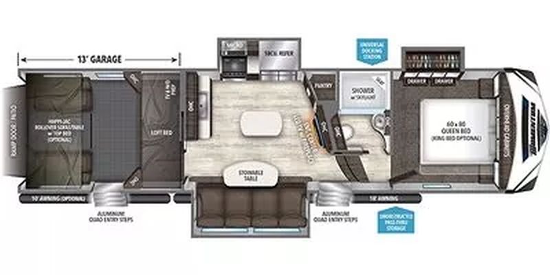 Floorplan for 2017 GRAND DESIGN MOMENTUM 349M