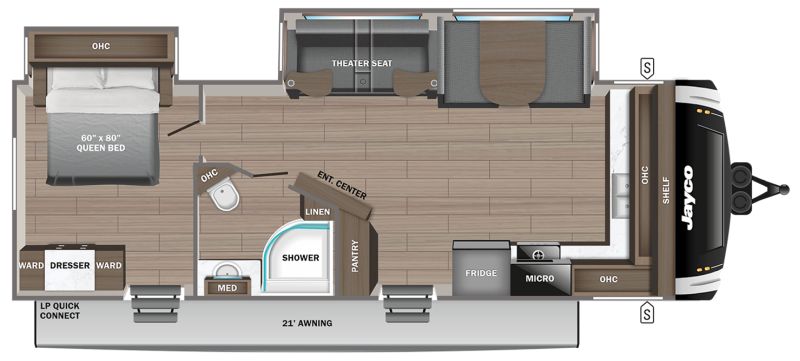Floorplan for 2025 JAYCO JAY FEATHER 26FK
