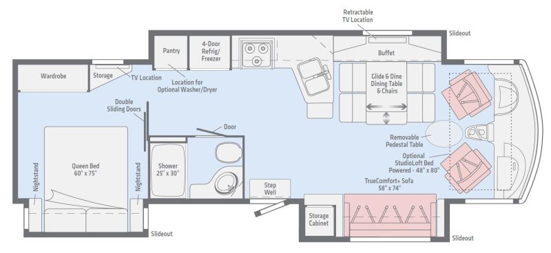Floorplan for 2019 WINNEBAGO ADVENTURER 33C