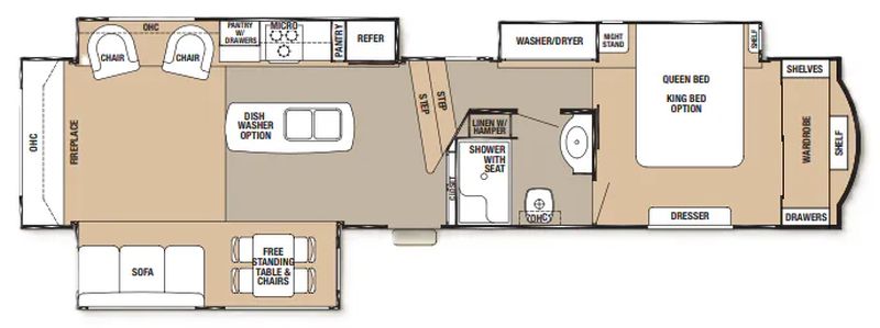 Floorplan for 2013 FOREST RIVER CEDAR CREEK 38RE