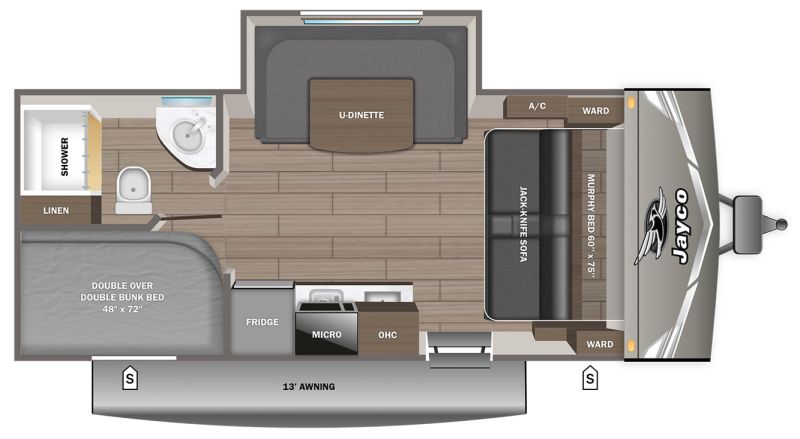 Floorplan for 2027 JAYCO JAY FLIGHT 197MB