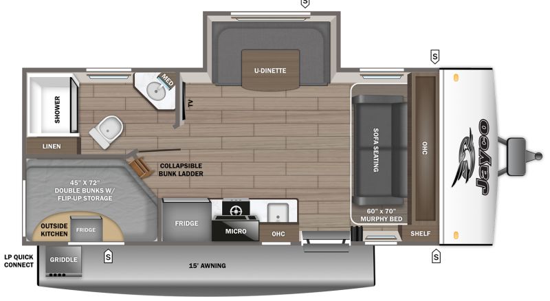 Floorplan for 2027 JAYCO JAY FEATHER AIR 19MBS