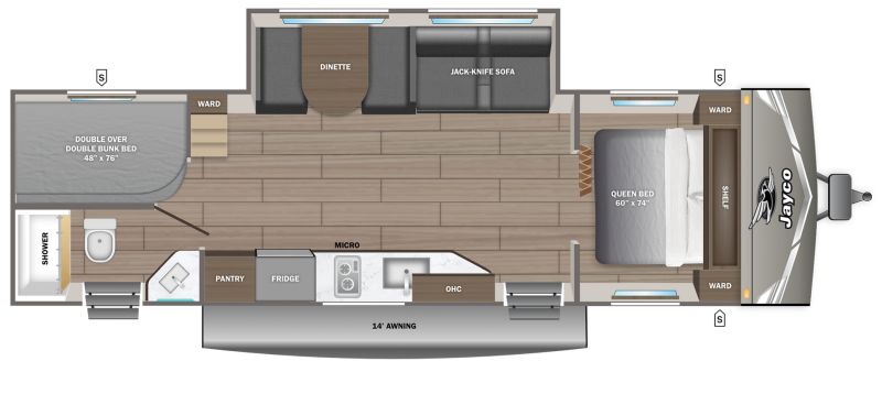 Floorplan for 2027 JAYCO JAY FLIGHT SPORT 270BHS