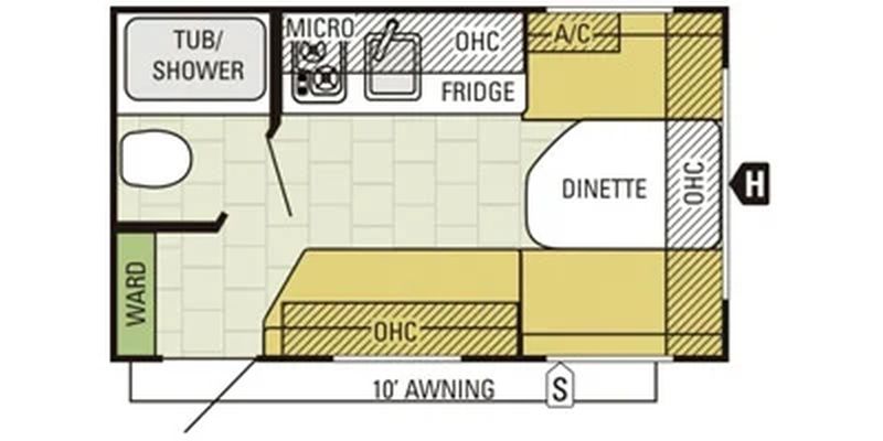 Floorplan for 2015 STARCRAFT AR-ONE 14RB