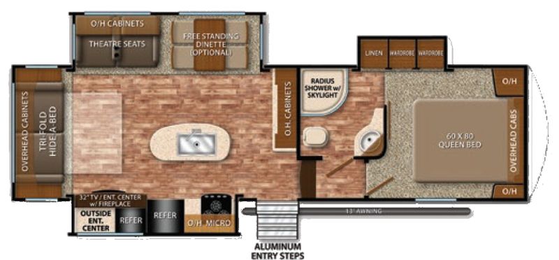 Floorplan for 2016 GRAND DESIGN REFLECTION 29RS