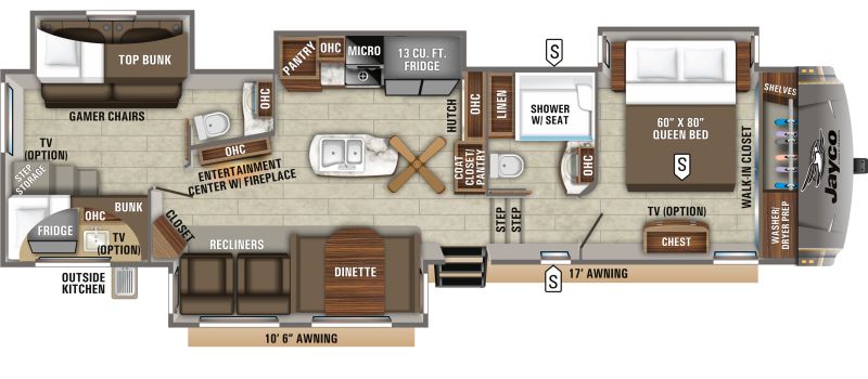 Floorplan for 2020 JAYCO EAGLE 347BHOK