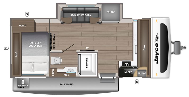 Floorplan for 2027 JAYCO JAY FEATHER AIR 17FK
