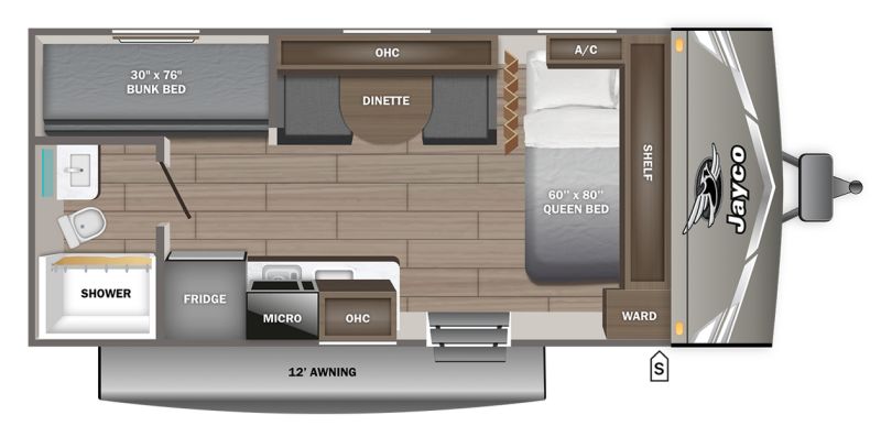 Floorplan for 2027 JAYCO JAY FLIGHT 175BH