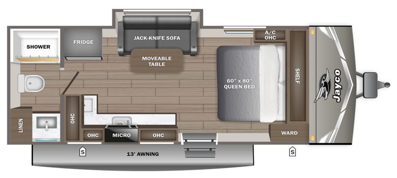 Floorplan for 2027 JAYCO JAY FLIGHT 180LK