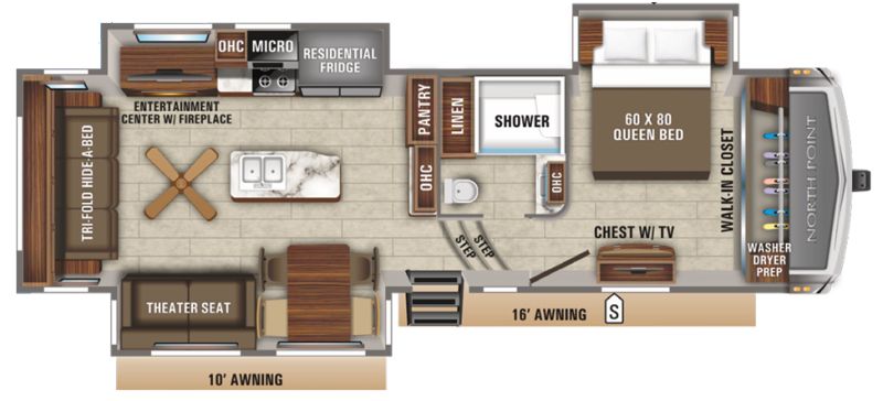 Floorplan for 2020 JAYCO NORTH POINT 310RLTS