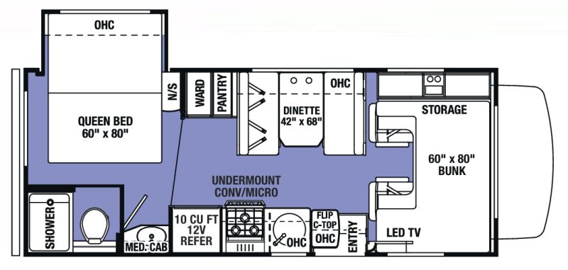 Floorplan for 2020 FOREST RIVER SUNSEEKER LE 2250LE