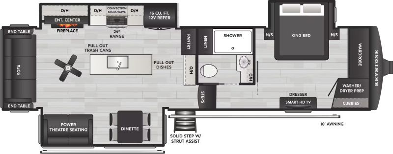 Floorplan for 2026 KEYSTONE MONTANA HIGH COUNTRY 290RL