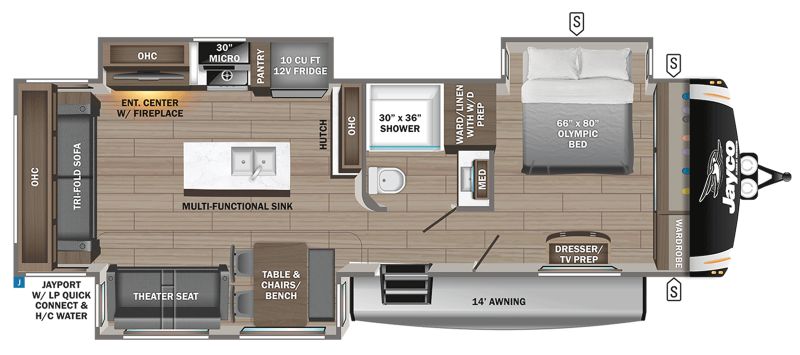 Floorplan for 2026 JAYCO EAGLE HT 294CKBS