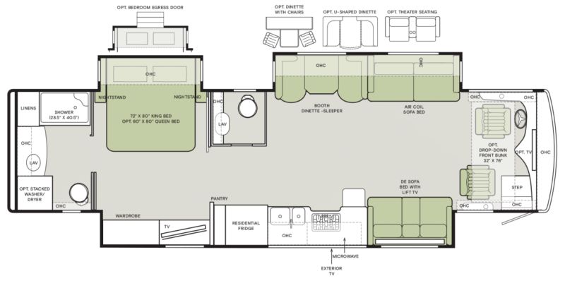 Floorplan for 2027 TIFFIN ALLEGRO RED 37BA