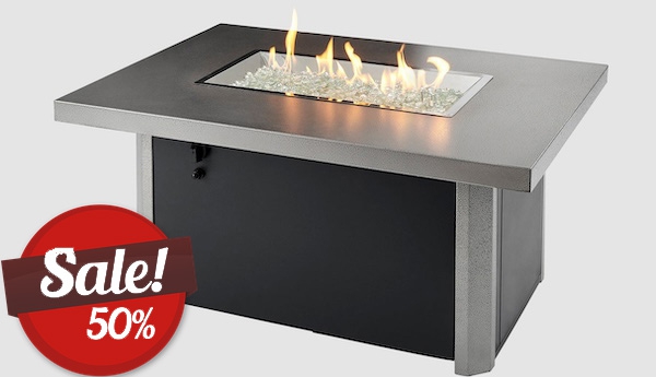 Caden Rectangular Gas Fire Pit Table