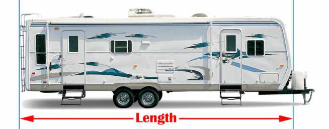 Measuring an RV for a cover - travel trailer shown here