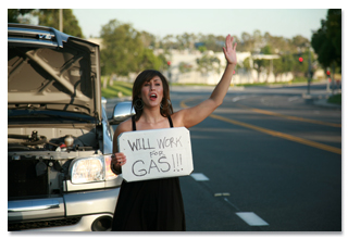 woman on the highway