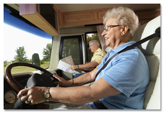 RV couple driving