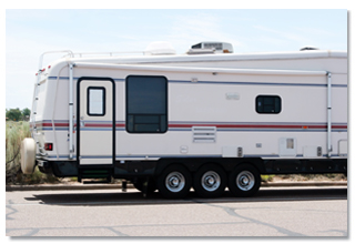 parked RV on side of highway