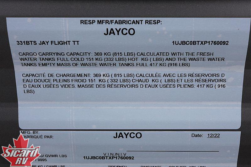 2023 JAYCO JAY FLIGHT 331BTS