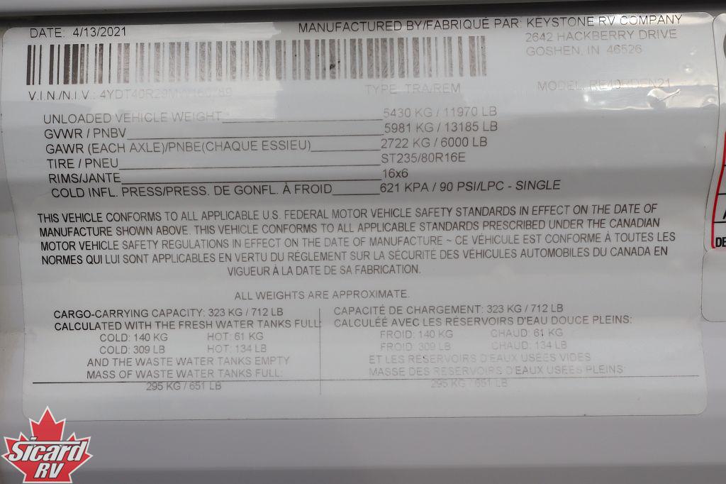 2021 KEYSTONE RESIDENCE 39RDEN
