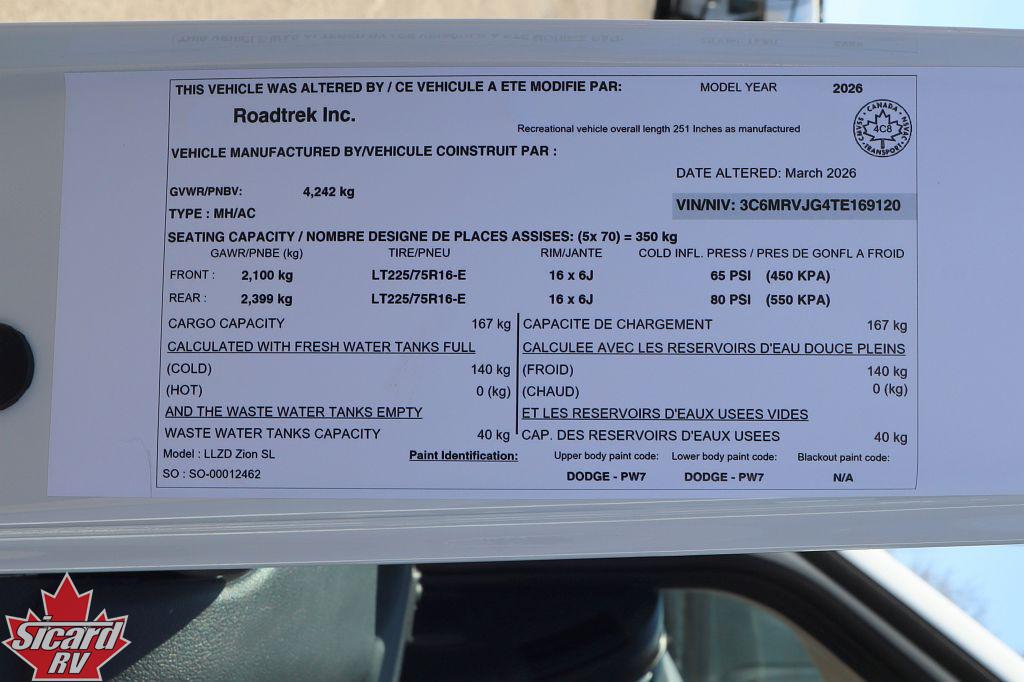 2026 ROADTREK ZION SLUMBER